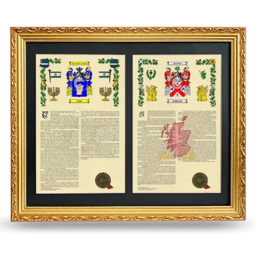 Double Armorial History Framed - Gold