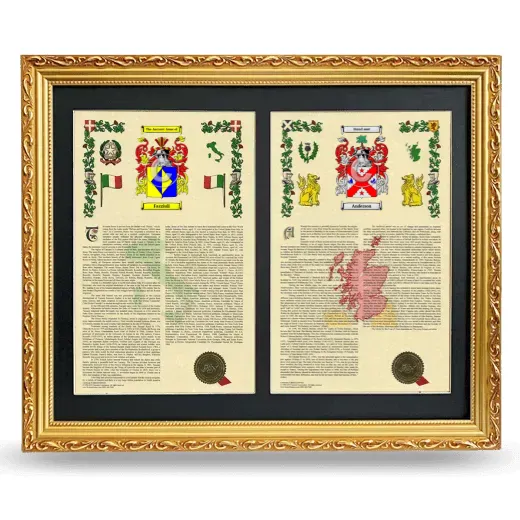 Double Armorial History Framed - Gold