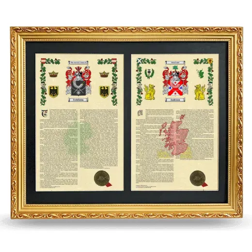 Double Armorial History Framed - Gold