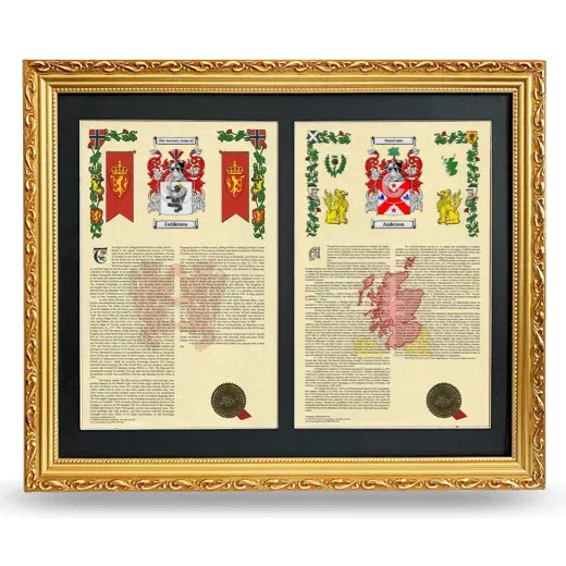 Double Armorial History Framed - Gold
