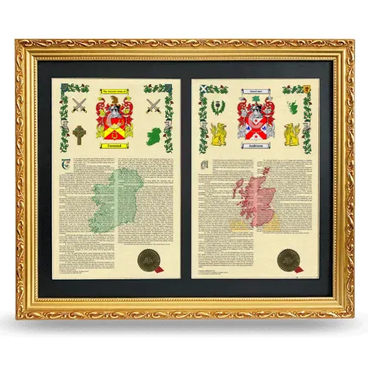 Double Armorial History Framed - Gold