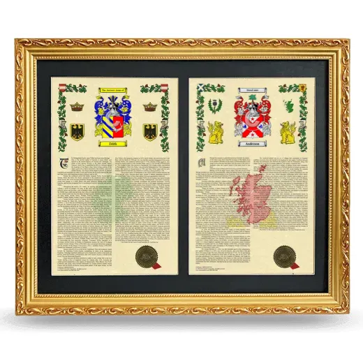 Double Armorial History Framed - Gold