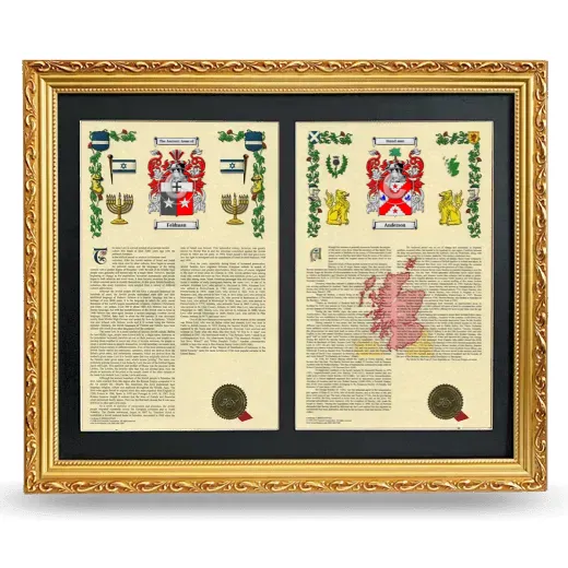 Double Armorial History Framed - Gold