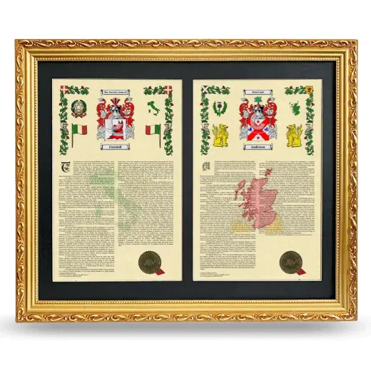 Double Armorial History Framed - Gold