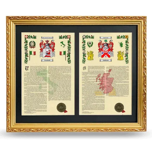 Double Armorial History Framed - Gold