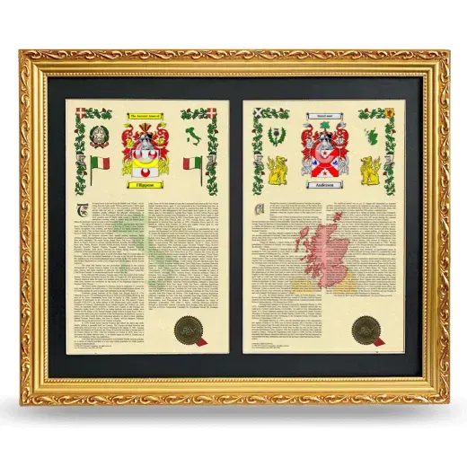 Double Armorial History Framed - Gold