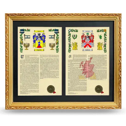 Double Armorial History Framed - Gold