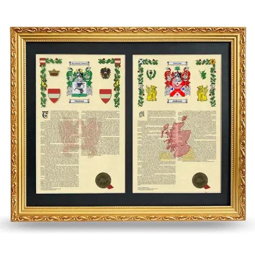 Double Armorial History Framed - Gold