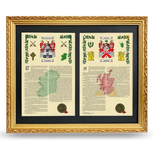 Double Armorial History Framed - Gold