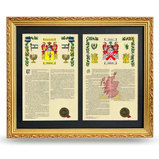 Double Armorial History Framed - Gold
