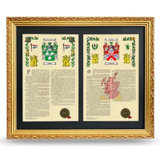 Double Armorial History Framed - Gold