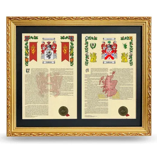 Double Armorial History Framed - Gold