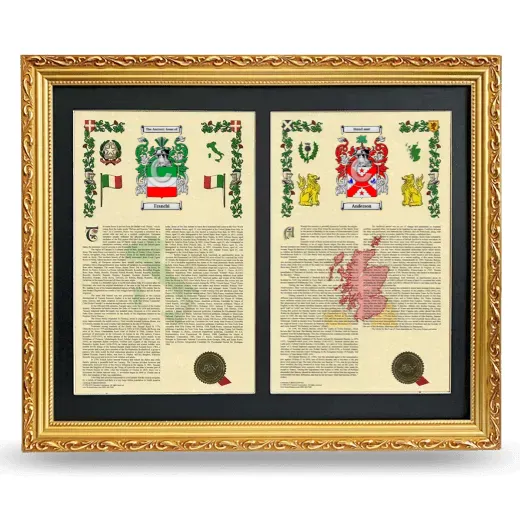 Double Armorial History Framed - Gold