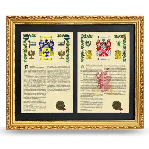 Double Armorial History Framed - Gold