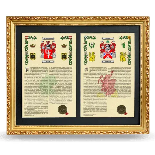 Double Armorial History Framed - Gold