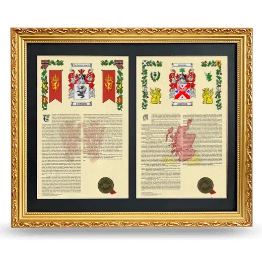 Double Armorial History Framed - Gold