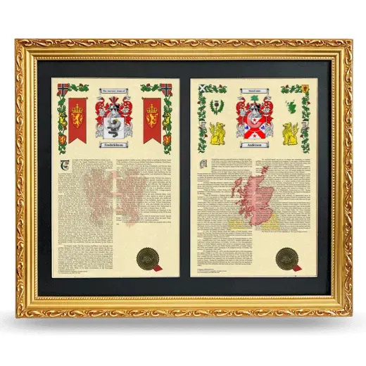 Double Armorial History Framed - Gold