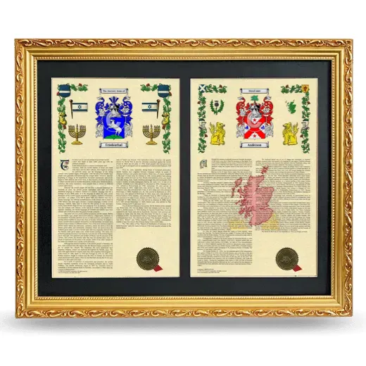 Double Armorial History Framed - Gold