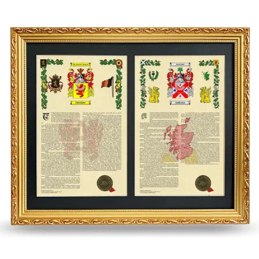 Double Armorial History Framed - Gold