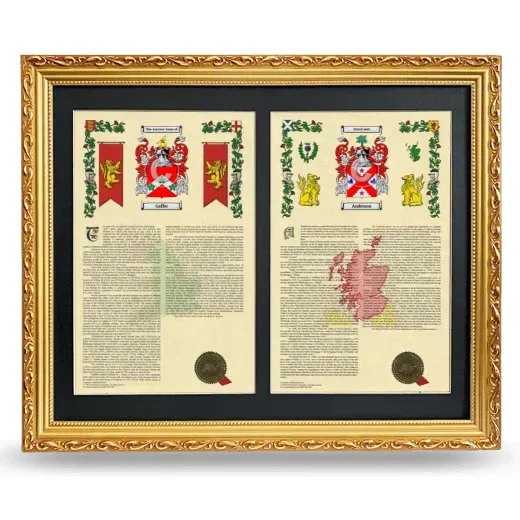 Double Armorial History Framed - Gold