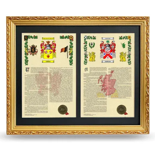 Double Armorial History Framed - Gold