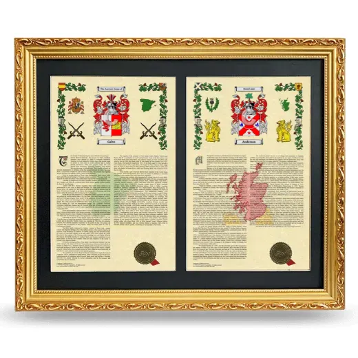 Double Armorial History Framed - Gold