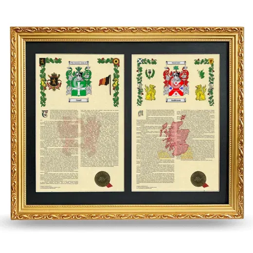 Double Armorial History Framed - Gold