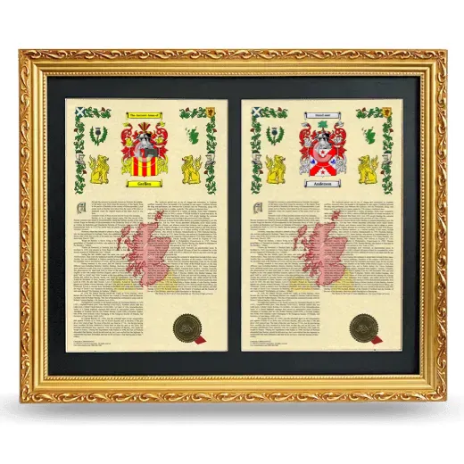 Double Armorial History Framed - Gold