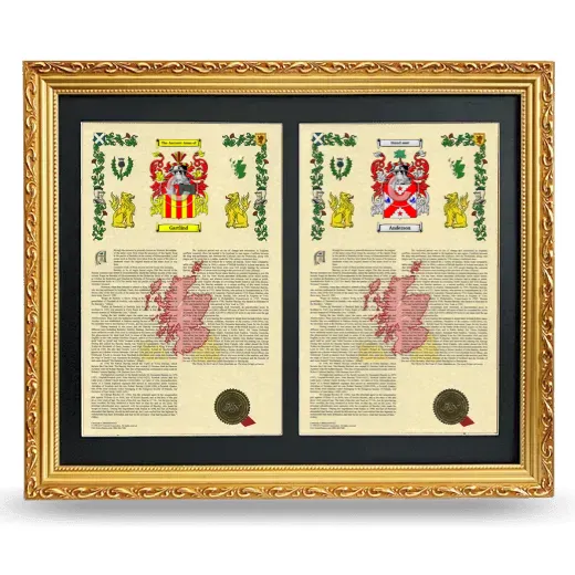 Double Armorial History Framed - Gold