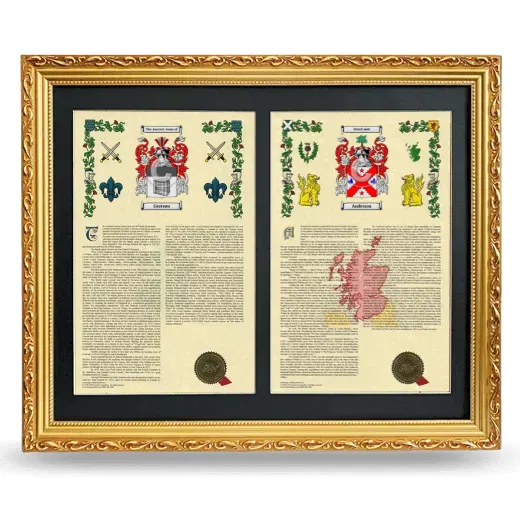 Double Armorial History Framed - Gold