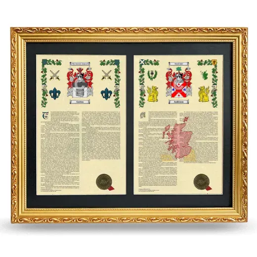 Double Armorial History Framed - Gold