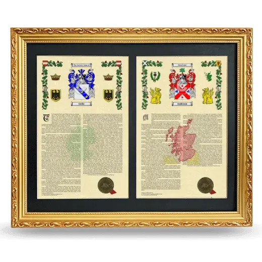 Double Armorial History Framed - Gold