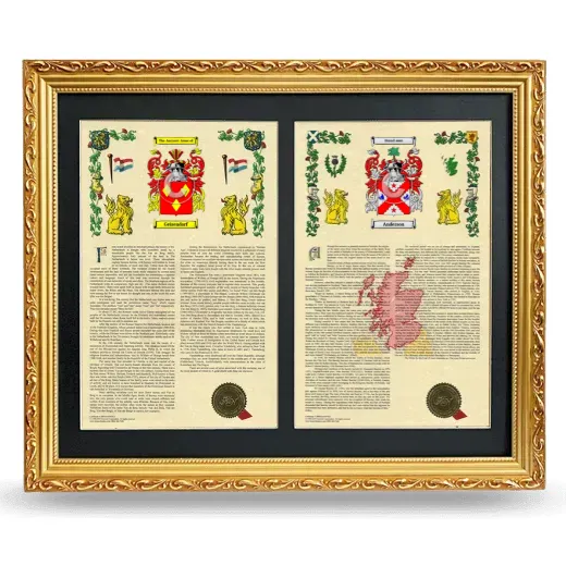Double Armorial History Framed - Gold
