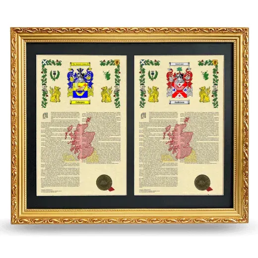 Double Armorial History Framed - Gold