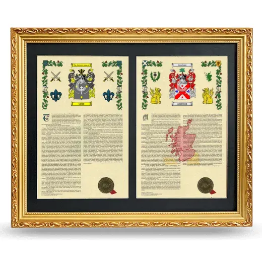 Double Armorial History Framed - Gold