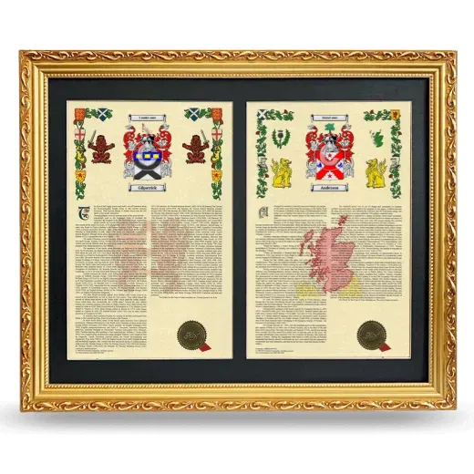 Double Armorial History Framed - Gold