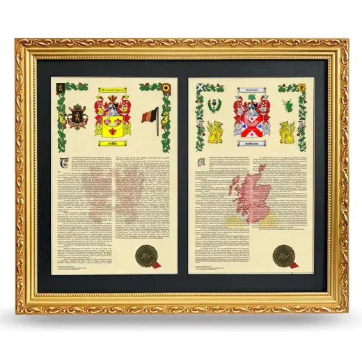 Double Armorial History Framed - Gold