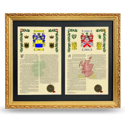 Double Armorial History Framed - Gold