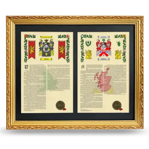 Double Armorial History Framed - Gold