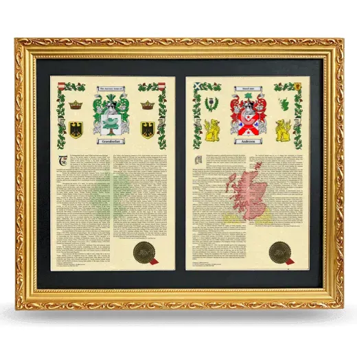 Double Armorial History Framed - Gold
