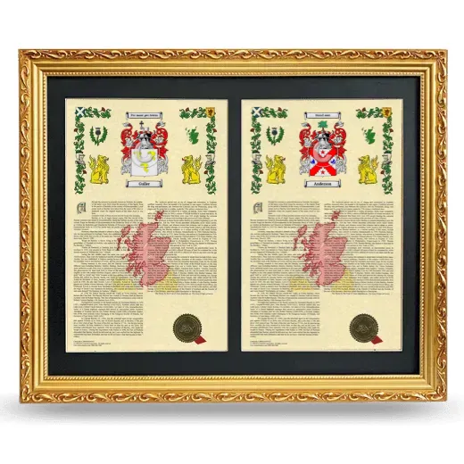 Double Armorial History Framed - Gold