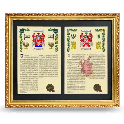 Double Armorial History Framed - Gold
