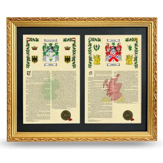 Double Armorial History Framed - Gold