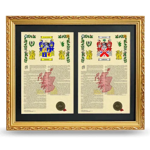 Double Armorial History Framed - Gold