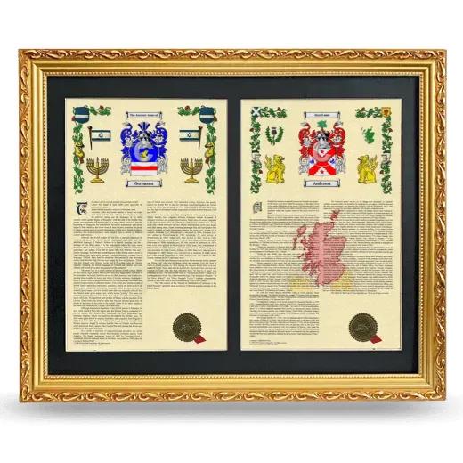 Double Armorial History Framed - Gold