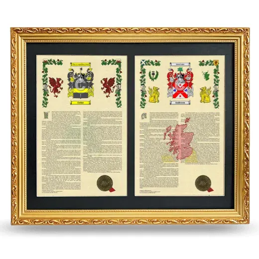 Double Armorial History Framed - Gold