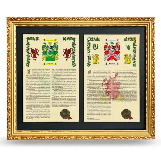 Double Armorial History Framed - Gold