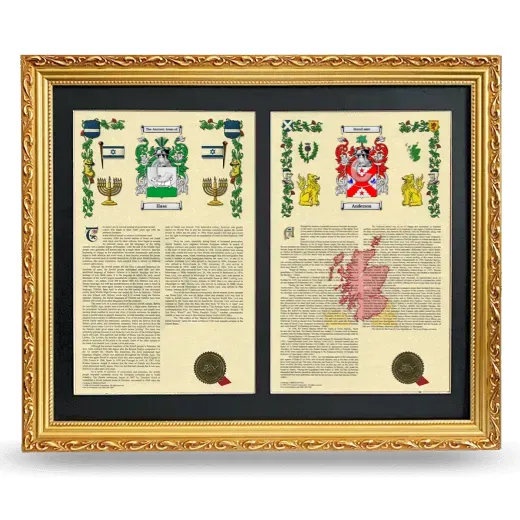 Double Armorial History Framed - Gold