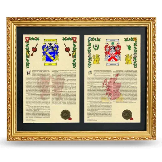 Double Armorial History Framed - Gold