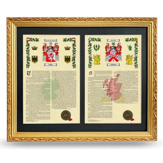 Double Armorial History Framed - Gold